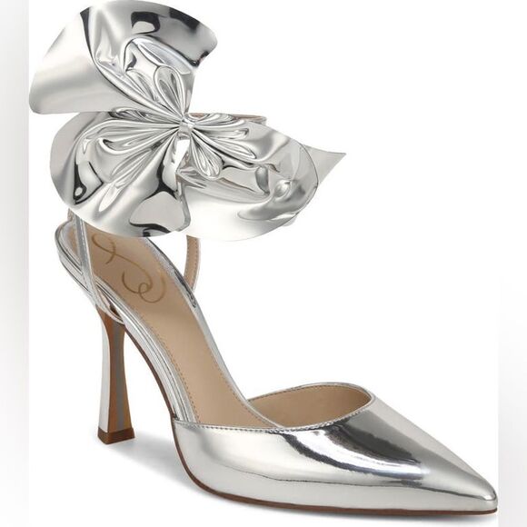 Sam Edleman Halie Pointed Toe Pump Soft Silver 9 NWT IN BOX - Picture 5 of 14